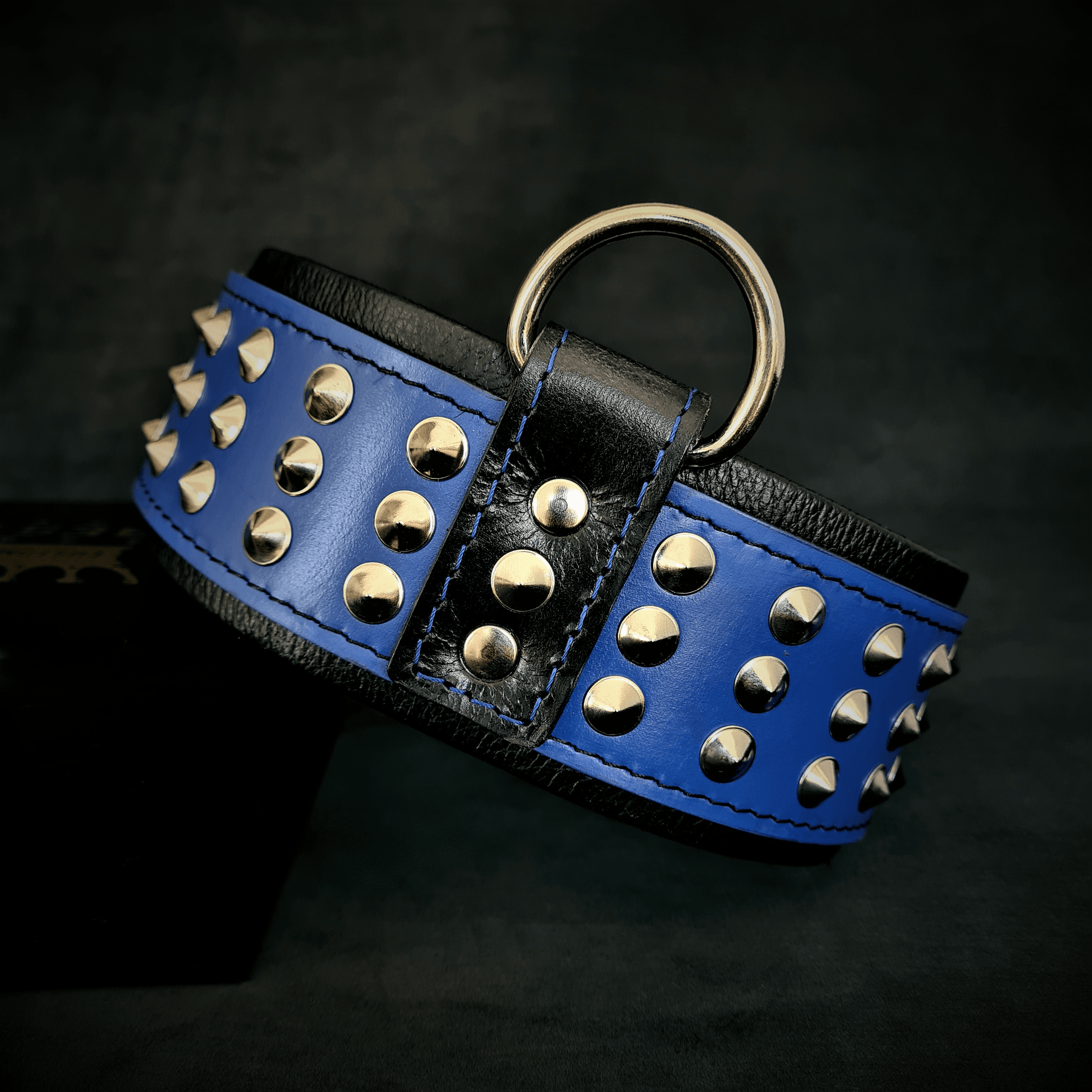 Star premium leather dog collar designed for large and giant breed dogs with reinforced metal hardware 4
