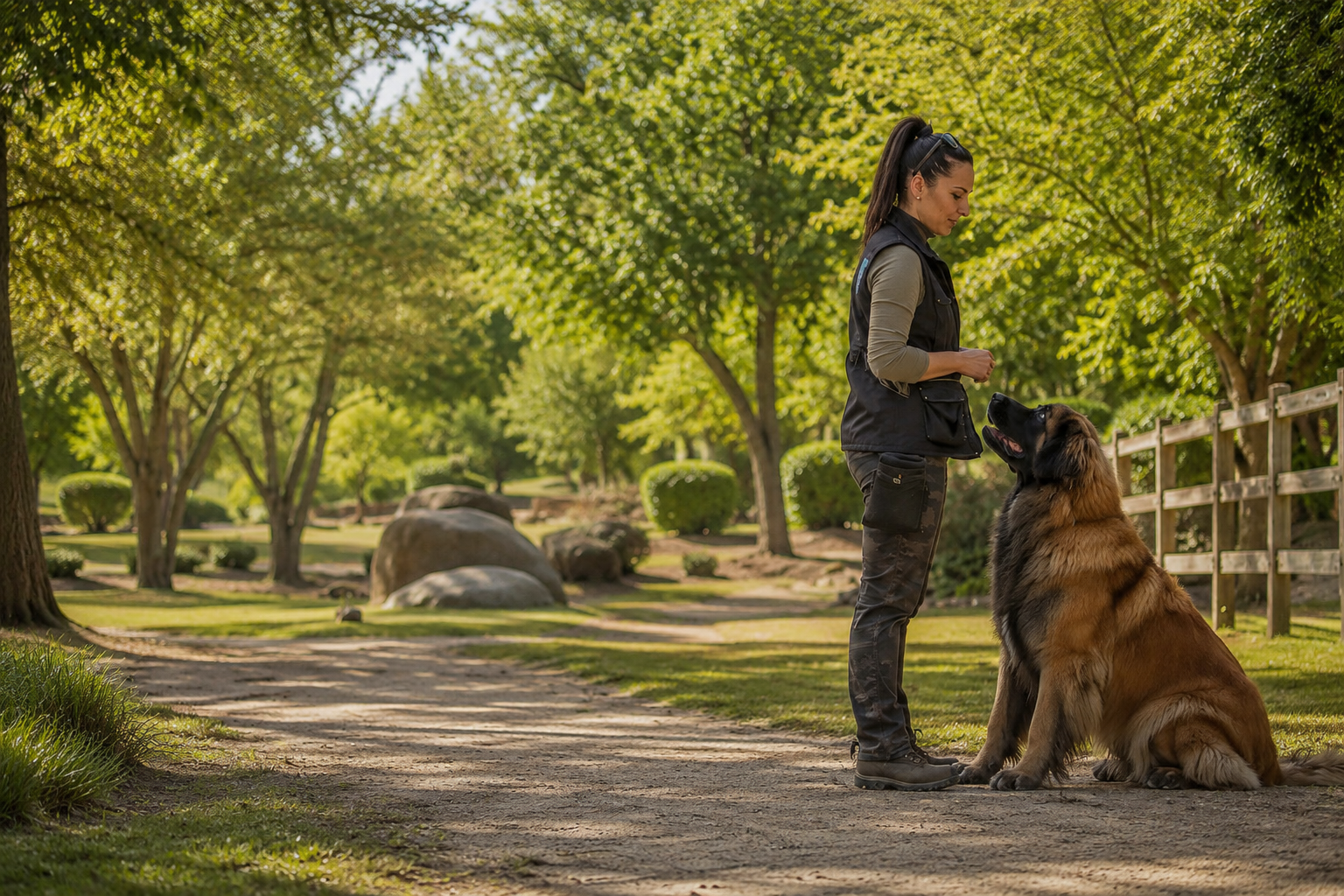 Behavioral training for large and giant breed dogs focused on emotional stability confidence and reliable decision making
