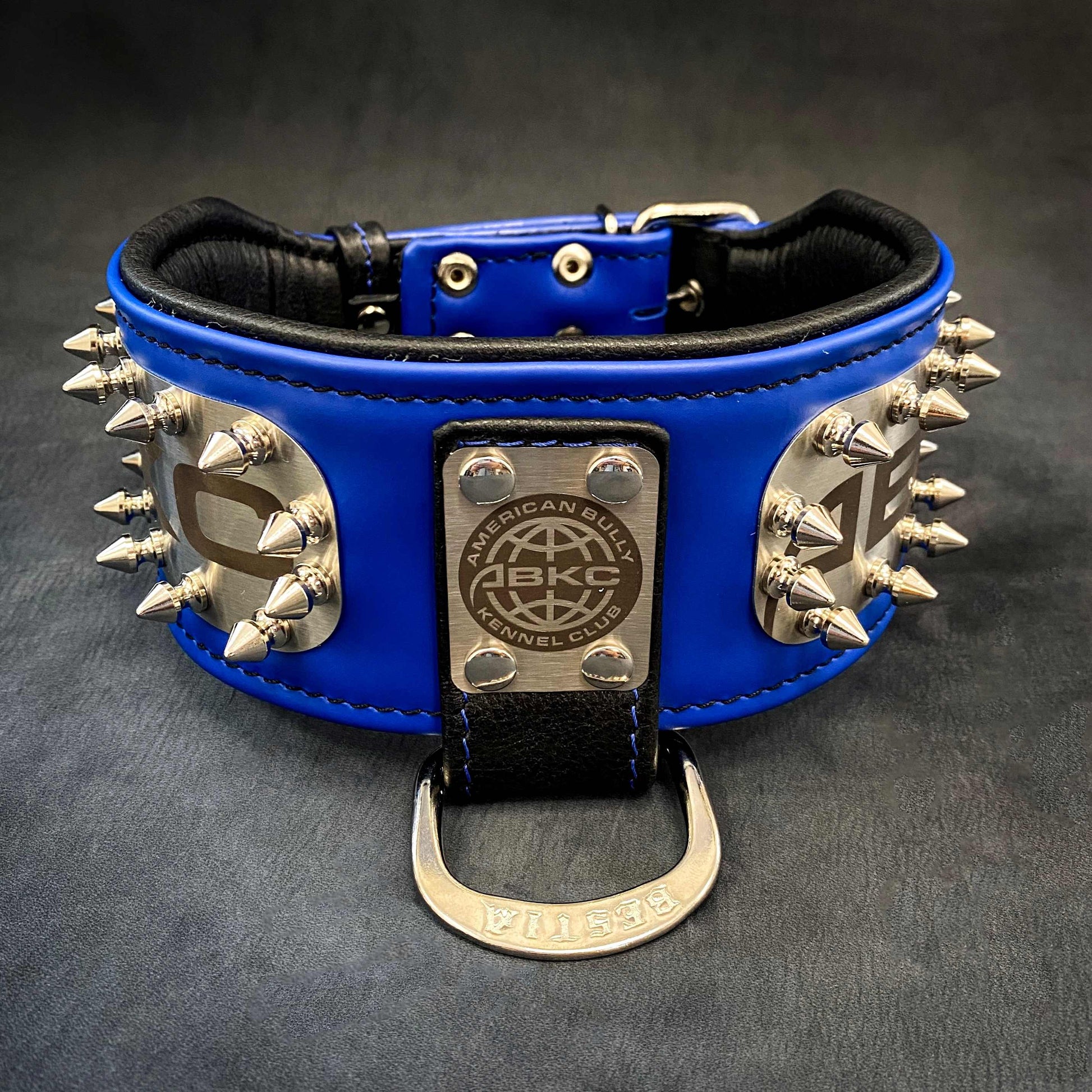 ABKC premium leather dog collar designed for large and giant breed dogs with reinforced metal hardware 2