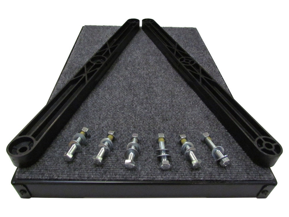 petloader aluminum platform kit top view with hardware bolts