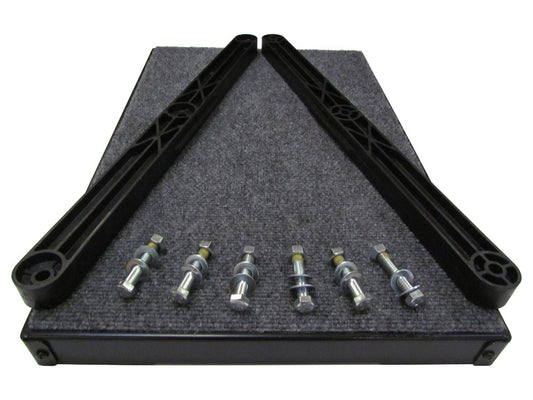 petloader aluminum platform kit top view with hardware bolts