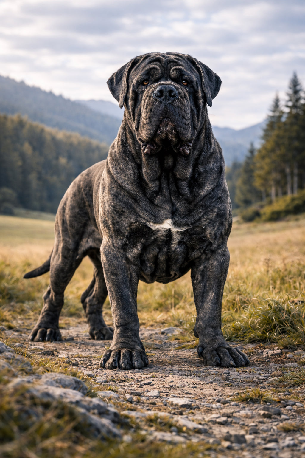 Massive Neapolitan Mastiff showing size and structure of giant guardian breed