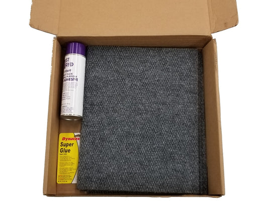 Pet Loader carpet replacement kit box with carpet and adhesive